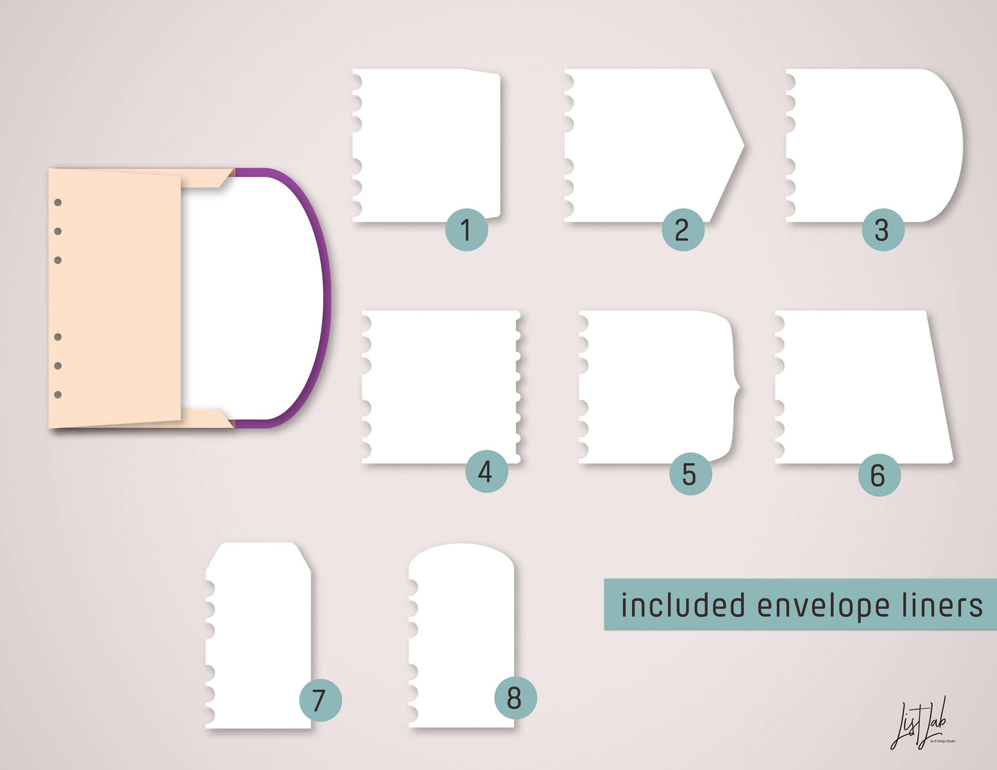 A6 Ring PLANNER ENVELOPES Cutting Files Set