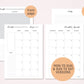 A5 / Half-letter Ring DUTCH DOOR Style Monthly-Weekly-Daily Dot Grid Printable Insert Set
