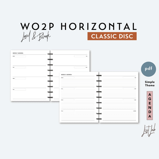 Classic Discbound WO2P HORIZONTAL Printable Insert Set