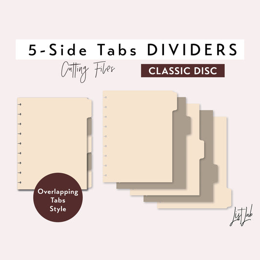 Classic Discbound 5-SIDE Tab Dividers Cutting Files Set