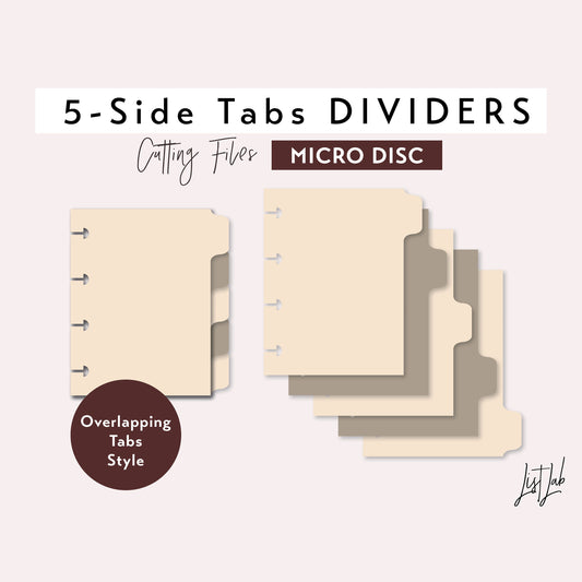 Micro Discbound 5-SIDE Tab Dividers Cutting Files Set