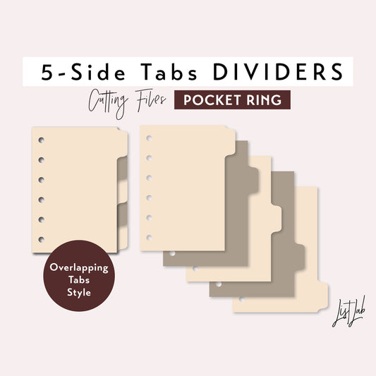 POCKET Ring size 5 SIDE Tab Dividers Cutting Files Set