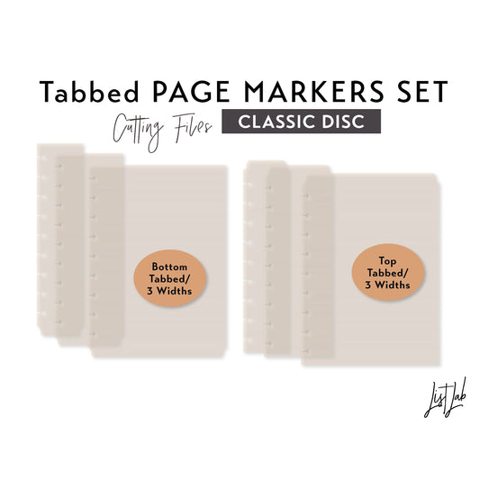 CLASSIC DISC Tabbed Page Markers - 3 widths – Die Cutting Files Set