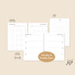 Aug 2023 - Dec 2024 A5 / RING Yearly Monthly Weekly HORIZONTAL Printable Planner Insert Set - BLANK Style