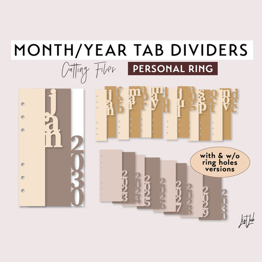 Personal Ring MONTH and YEAR DIVIDERS Cutting Files Set