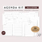 A4 and Letter Size Ring / Discbound AGENDA Kit Printable Set