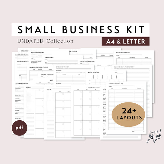 A4 / Letter Size Ring / Discbound SMALL BUSINESS Kit Printable Set