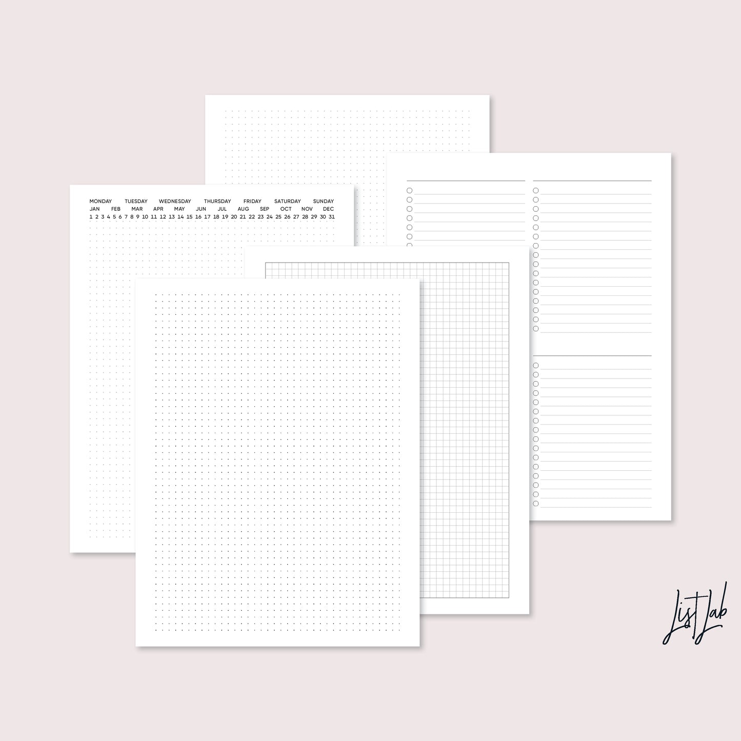 A4 and Letter Size  Ring / Discbound ESSENTIALS Kit Printable Set