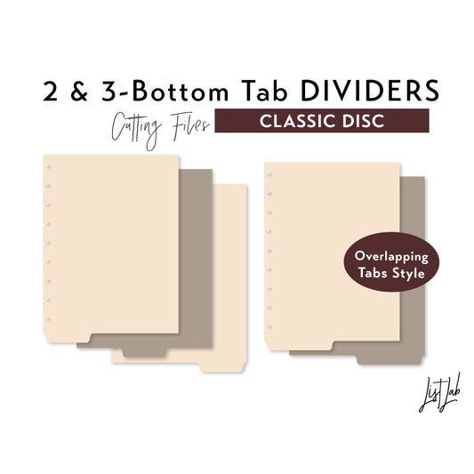 CLASSIC Disc 2 & 3-Bottom Tab Dividers Cutting Files Set