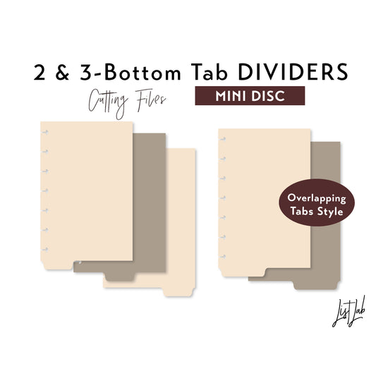MINI Disc 2 & 3-Bottom Tab Dividers Cutting Files Set