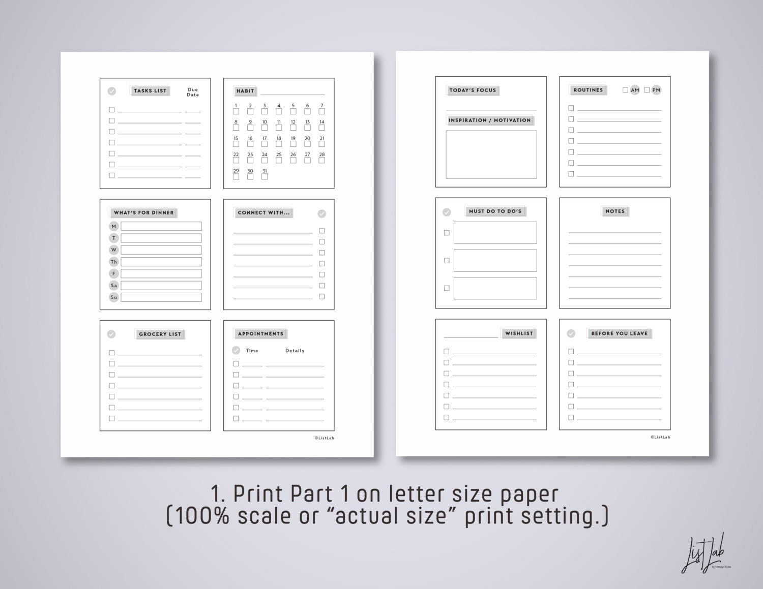 Pocket Ring CHECK REGISTER Printable Insert Set – ListLab