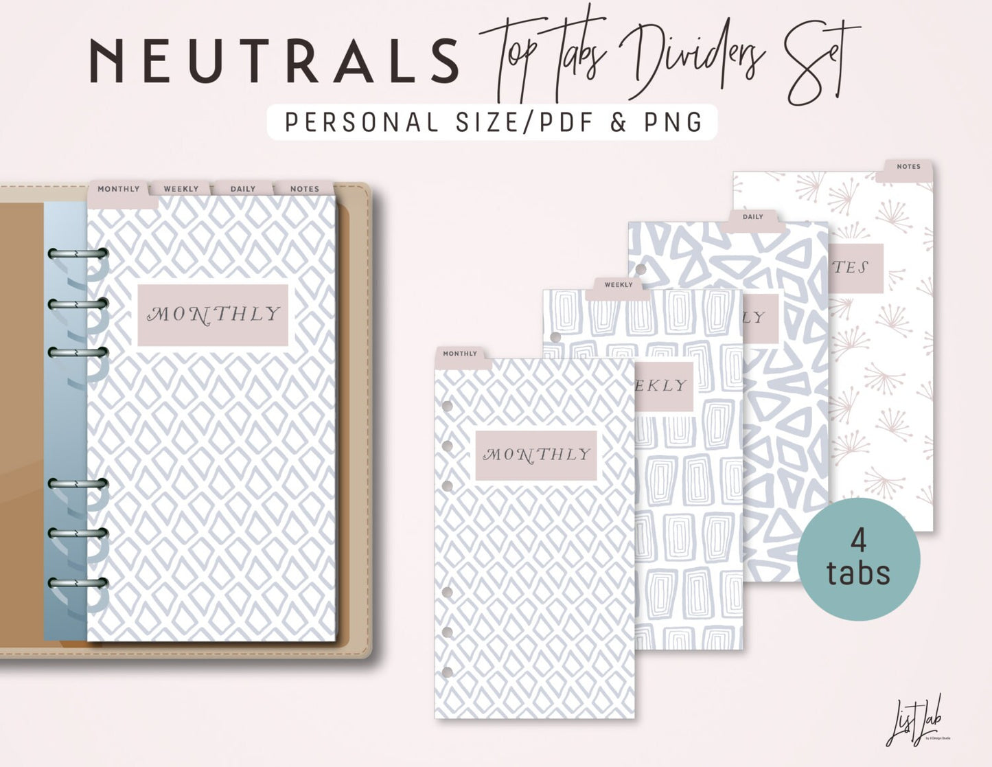 Personal Ring TOP TABS Printable Dashboards Set