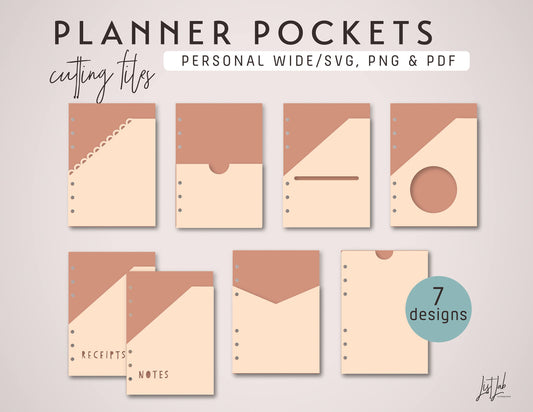 Personal Wide Ring PLANNER POCKETS Cutting Files Set
