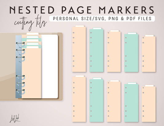 PERSONAL Ring Nested Page Markers Cutting Files Set