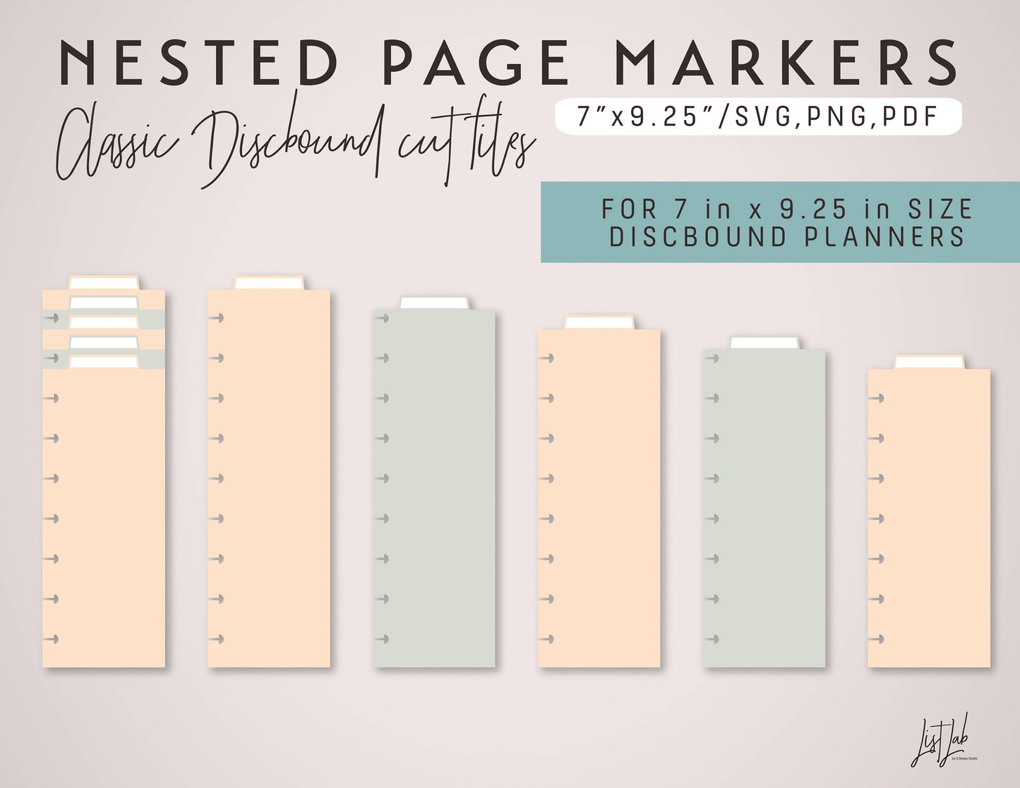 CLASSIC Disc 5 Nested Page Markers Cutting File Set