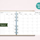 A6 Ring Size MONTH ON 2 PAGES WITH FOLD Printable Set