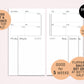 Personal Ring DUTCH DOOR Style MONTHLY-WEEKLY-DAILY DOT GRID Printable Insert Set