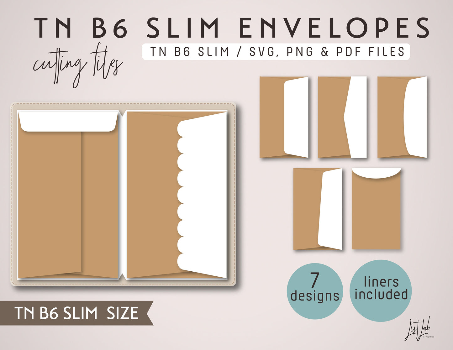 B6 Slim TN ENVELOPES Cutting Files Set