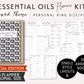 Personal Ring ESSENTIAL OILS Planner Journal Kit Printable Booklet Set