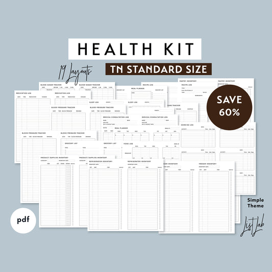Standard HEALTH KIT TN Printable Set