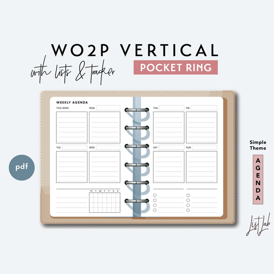 Pocket Ring WO2P Vertical with Lists and Tracker Printable Insert Set