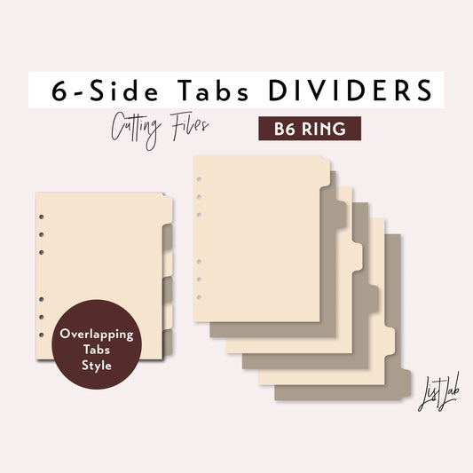 B6 Ring 6-SIDE Tab Dividers Cutting Files Set