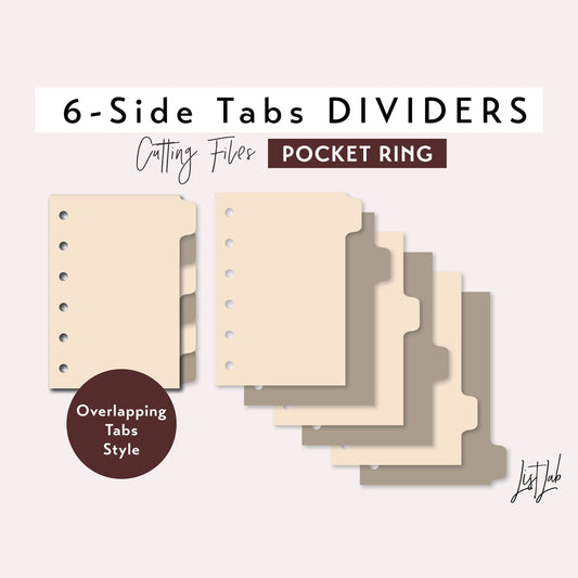 Pocket Ring size 6-SIDE Tab Dividers Cutting Files Set
