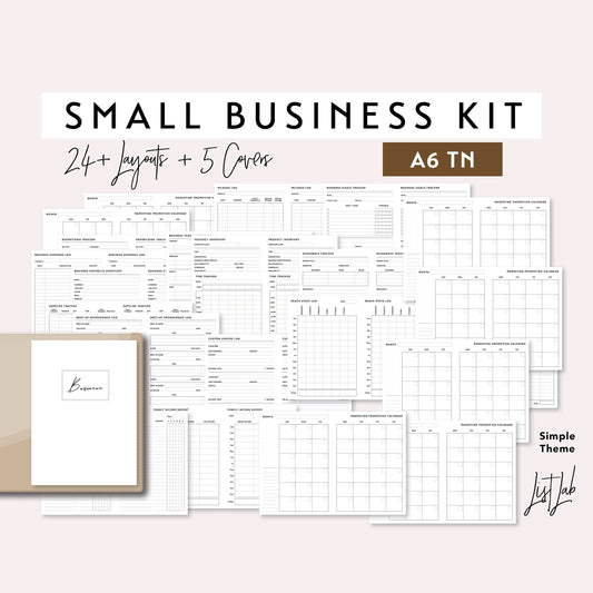 A6 SMALL BUSINESS Kit TN Printable Insert Set