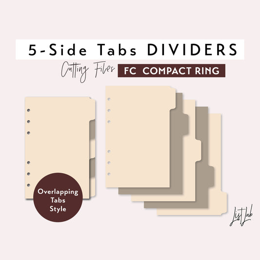 FC Compact Ring 5-SIDE Tab Dividers Cutting Files Set