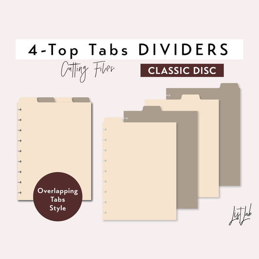 Classic Discbound 4 TOP TAB DIVIDERS Cutting Files