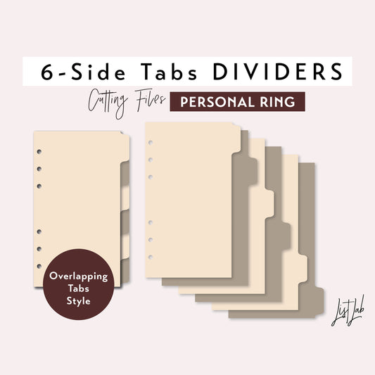 Personal Ring 6-SIDE Tab Dividers Cutting Files Set
