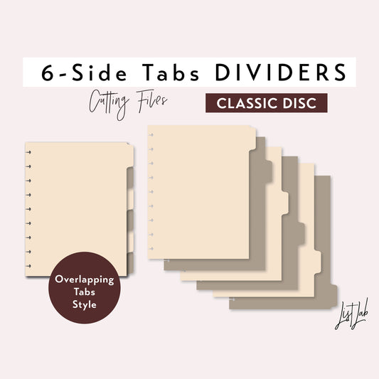 Classic Discbound 6-SIDE Tab Dividers Cutting Files Set