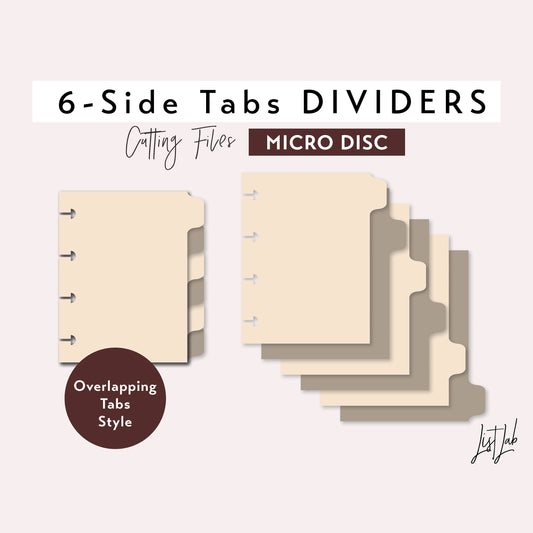 Micro Discbound 6-SIDE Tab Dividers Cutting Files Set
