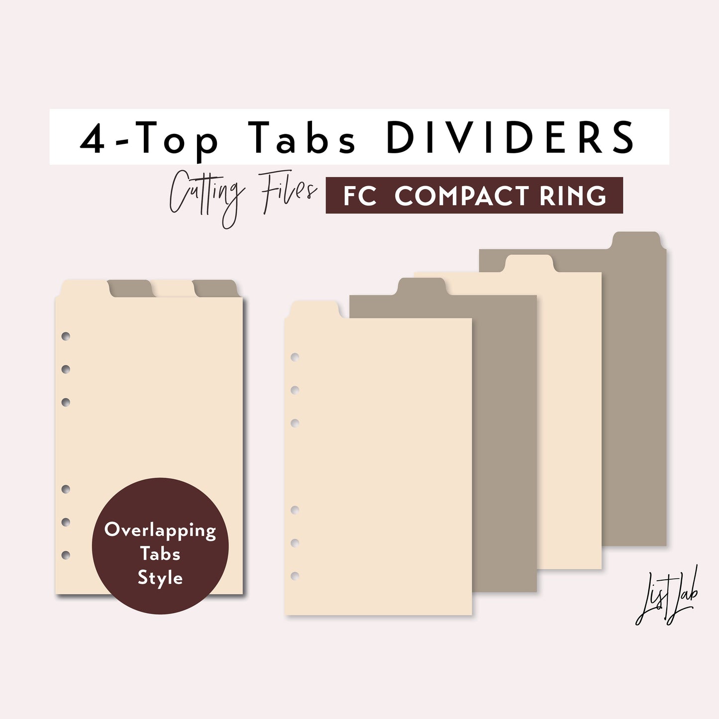 FC Compact Ring 4-TOP Tab Dividers Cutting Files Set