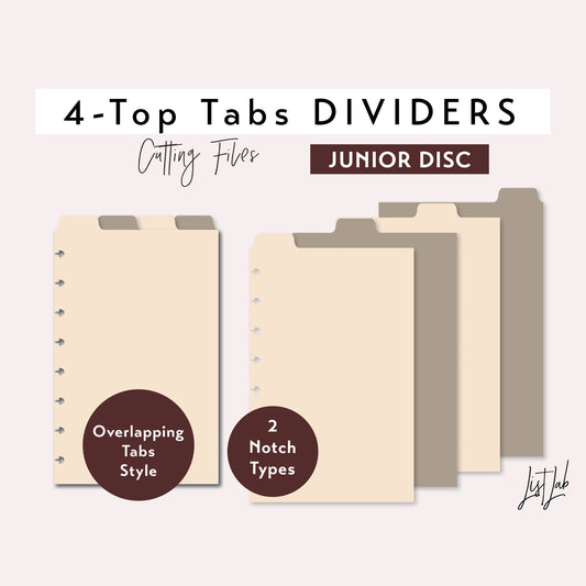 Junior Discbound 4-TOP TAB DIVIDERS Cutting Files Set