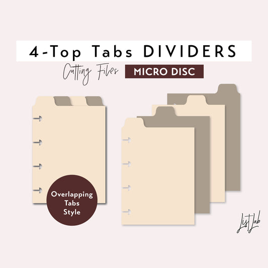 Micro Discbound 4-TOP Tab Dividers  Cutting Files Set