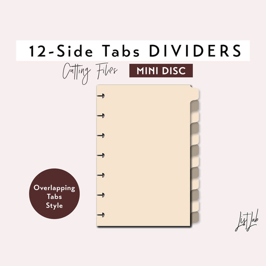 MINI Discbound 12 SIDE TAB DIVIDERS Cutting Files