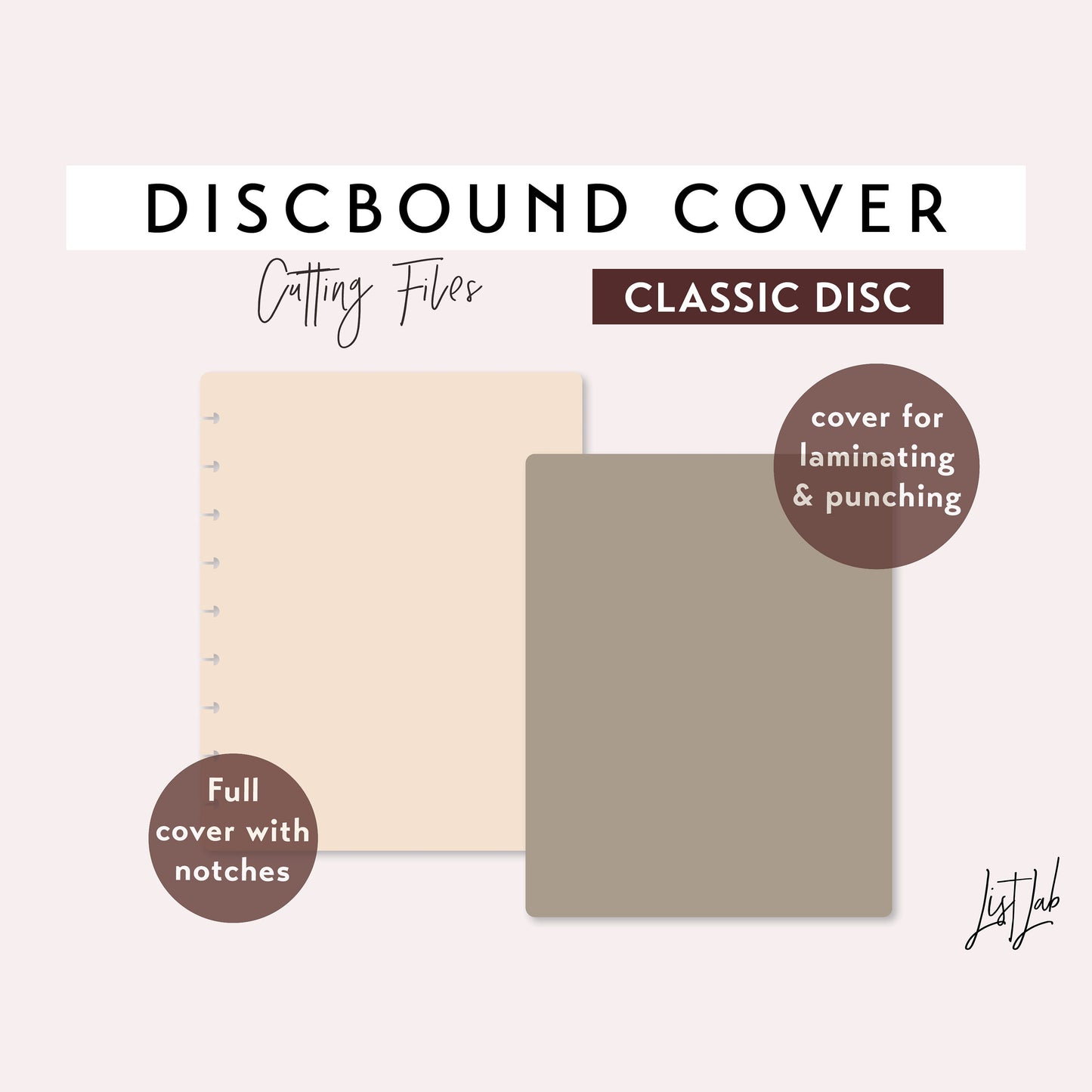 Classic Discbound PLANNER COVER Cutting Files Set