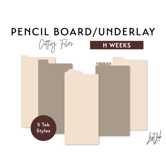 H Weeks Notebook PENCIL BOARD UNDERLAY Underlay Cutting Files Set