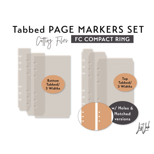 FC Compact Ring Tabbed Page Markers - 3 widths – Cutting Files Set