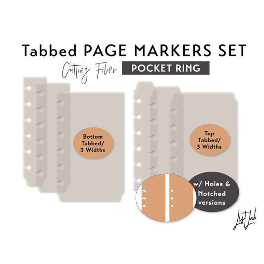 Pocket Ring Tabbed Page Markers - 3 widths – Cutting Files Set