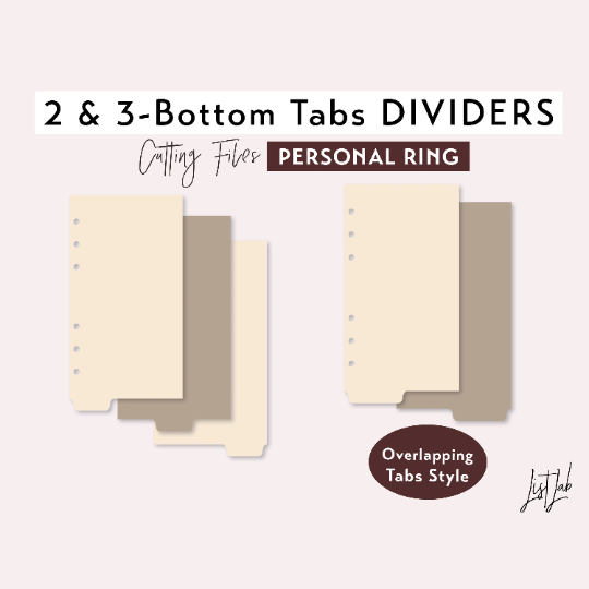 Personal Ring 2 & 3 BOTTOM TAB DIVIDERS Cutting Files Set